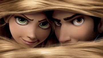 обоя мультфильмы, tangled, флинн, рапунцель