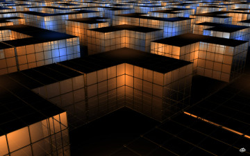 Картинка 3д графика modeling моделирование свечения квадраты