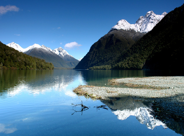 Обои картинки фото lake, gunn, fiordland, природа, реки, озера, новая, зеландия