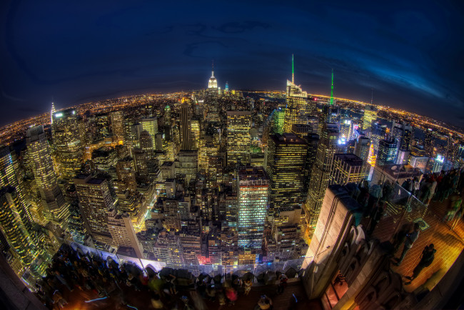 Обои картинки фото города, нью, йорк, сша, нью-йорк, ночь, огни, панорама