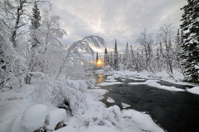 Обои картинки фото природа, зима, снег, пейзаж, заполярье, север