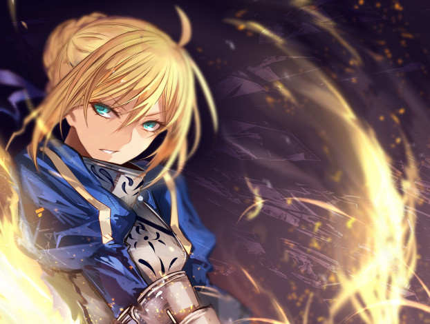 Обои картинки фото аниме, fate, stay night, saber