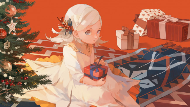 Обои картинки фото аниме, зима,  новый год,  рождество, ayakii06