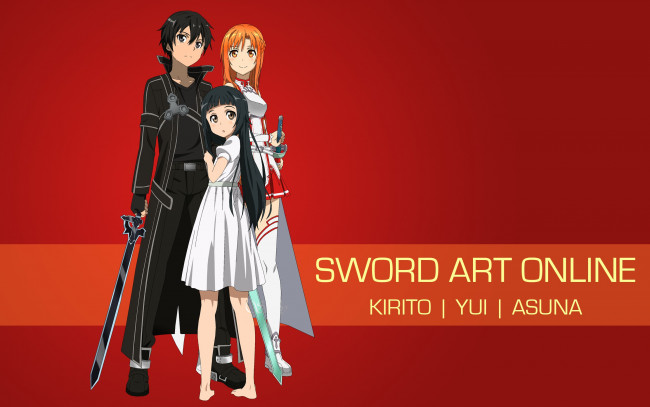 Обои картинки фото аниме, sword art online, yui, asuna, ken, oriental, sword, kirito
