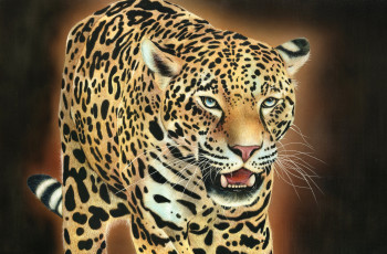 Картинка рисованное животные +гепарды кошка гепард фон взгляд
