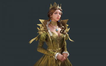 Картинка рисованное люди девушка принцесса платье корона
