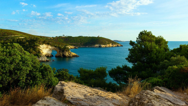 Обои картинки фото the coast of gargano, italy, природа, побережье, the, coast, of, gargano