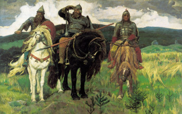 Картинка виктор михайлович васнецов «богатыри» рисованные