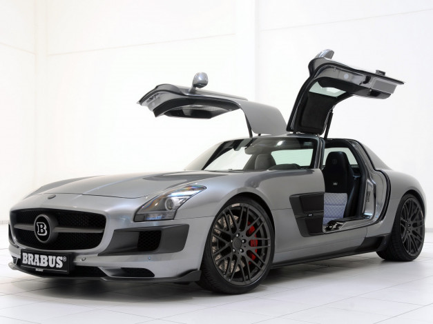 Обои картинки фото автомобили, brabus, sls, amg, gullwing, doors