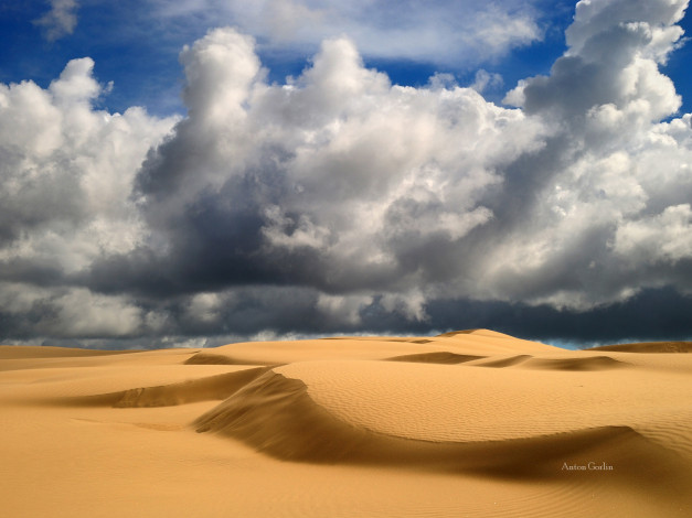 Обои картинки фото природа, пустыни, облака, песок