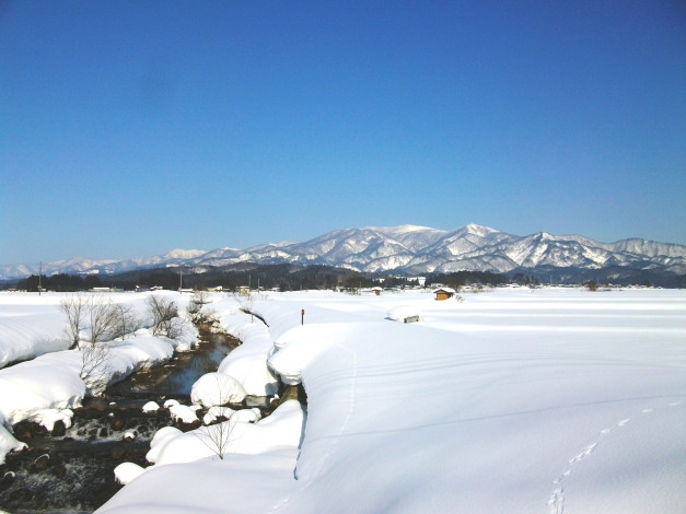 Обои картинки фото природа, зима, ручей, снег