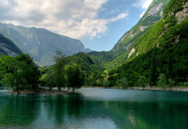Обои картинки фото природа, реки, озера, горы, деревья, вода