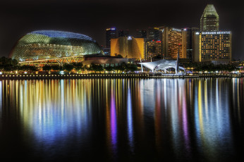 Картинка города сингапур ночь
