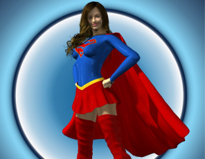 Картинка 3д+графика фантазия+ fantasy фон взгляд девушка супермен