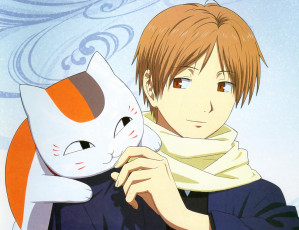 обоя аниме, natsume yuujinchou, мяко, сенсей, нацуме