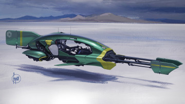 Картинка фэнтези транспортные+средства иной мир будущее летательный аппарат пустыня