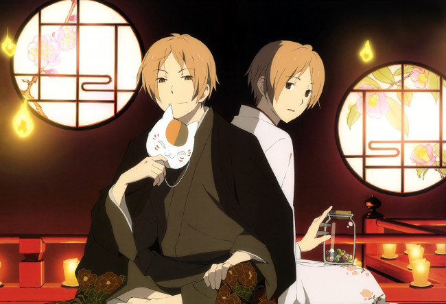 Обои картинки фото аниме, natsume yuujinchou, нацуме, тетрадь, дружбы