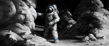 Картинка фэнтези иные+миры +иные+времена иной мир будущее астронавт пещера