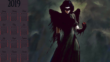 Картинка календари фэнтези женщина крылья маска