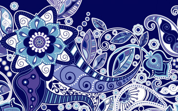 Картинка векторная+графика цветы+ flowers текстура цветы синий фон орнамент