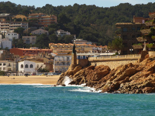 Картинка tossa del mar spain города пейзажи