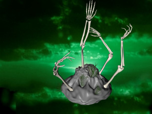 Картинка 3д графика horror ужас кости
