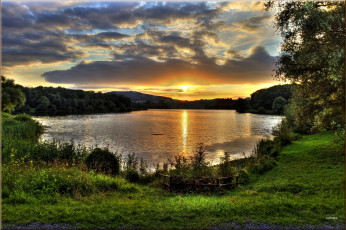 Картинка природа восходы закаты озеро пейзаж рассвет