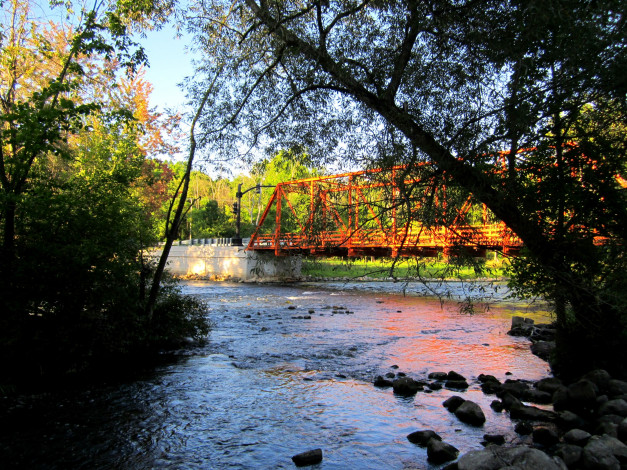 Обои картинки фото huron, river, природа, реки, озера, мост