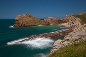 Картинка costa quebrada cantabria spain природа побережье кантабрия испания скалы бискайский залив