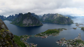 Картинка lofoten islands norway природа пейзажи горы острова озеро
