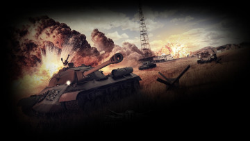 Картинка world of tanks видео игры мир танков поле танк бой взрывы