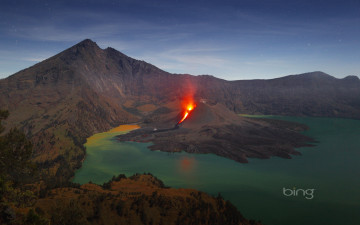 Картинка природа стихия кратер вулкан лава магма
