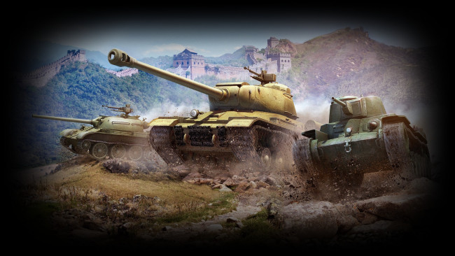 Обои картинки фото world, of, tanks, видео, игры, мир, танков, танки, горы, атака