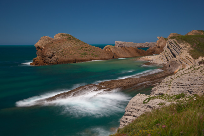 Обои картинки фото costa, quebrada, cantabria, spain, природа, побережье, кантабрия, испания, скалы, бискайский, залив