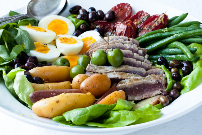 Обои картинки фото салат, nicoise, еда, салаты, закуски