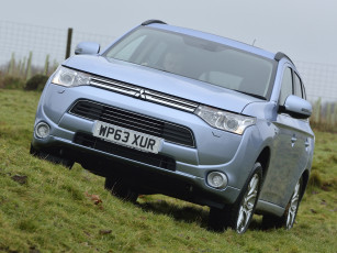 Картинка автомобили mitsubishi outlander phev uk-spec серый