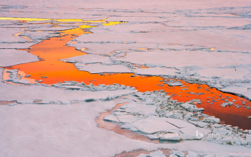 Картинка природа айсберги+и+ледники закат лед