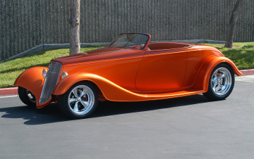 обоя автомобили, custom classic car, orange, streetrod