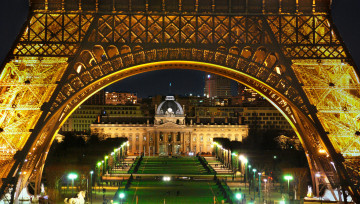 Картинка champ+de+mars города париж+ франция ночь огни
