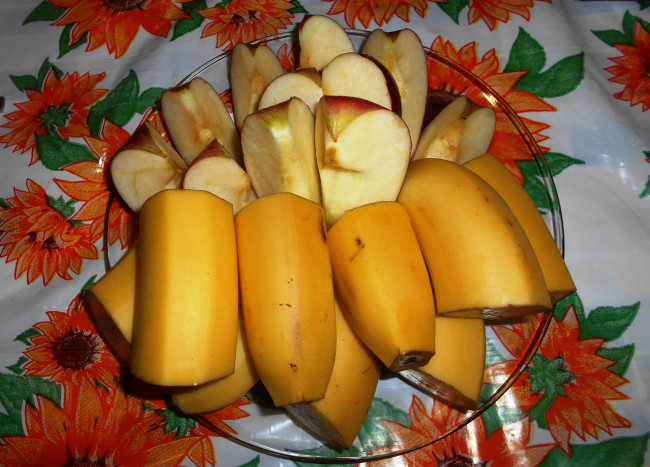 Обои картинки фото еда, разное, бананы, яблоки