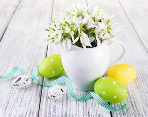 Картинка праздничные пасха цветы яйца colorful подснежники happy wood blossom flowers spring easter eggs decoration snowdrops