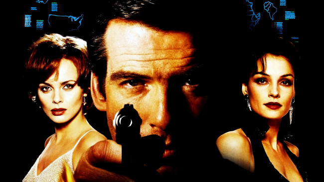 Обои картинки фото кино фильмы, 007,  golden eye, джеймс, бонд, девушки, лица, оружие