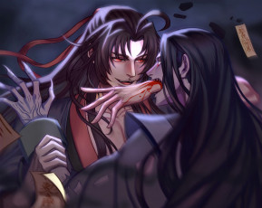 Картинка аниме mo+dao+zu+shi вэй усяеь вэнь нин кровь талисманы мертвец