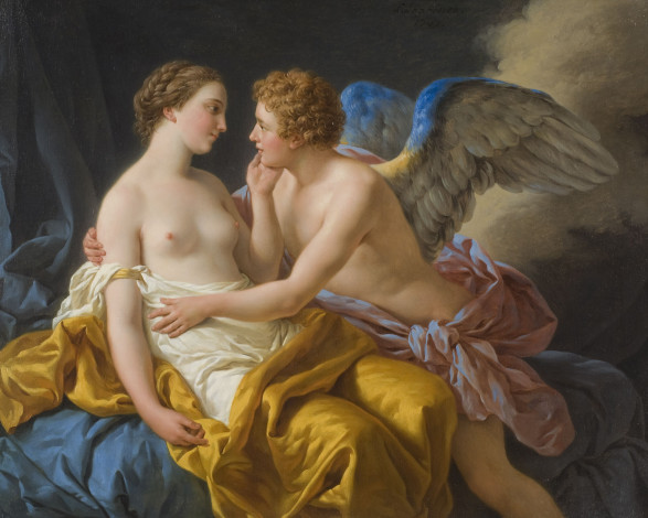 Обои картинки фото amor, and, psyche, рисованные, louis, jean, francois, lagrenee, психея, амур