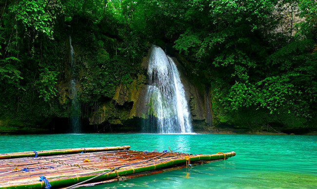 Обои картинки фото природа, водопады, badian, philippines, филлипины, водопад, река, тропики