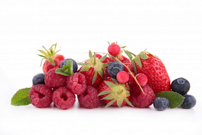 Обои картинки фото еда, фрукты,  ягоды, ягоды, малина, клубника, голубика