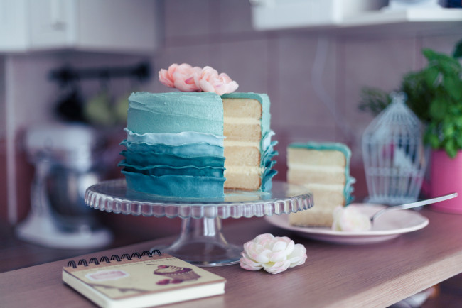 Обои картинки фото еда, торты, голубой