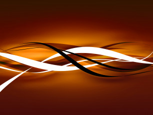 обоя векторная графика, графика , graphics, ленты, полосы, линии, оранжевый, фон, волны