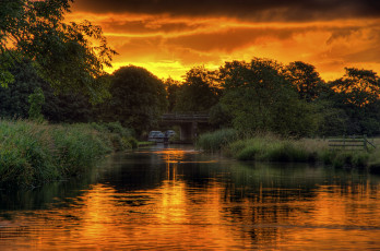 Картинка природа восходы закаты заря река