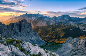 Картинка природа горы лес панорама долина